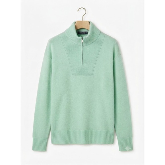 Charter Club Sweaters - Charter Club 100% Cashmere Mint Green Quarter Zip Sweater Size L